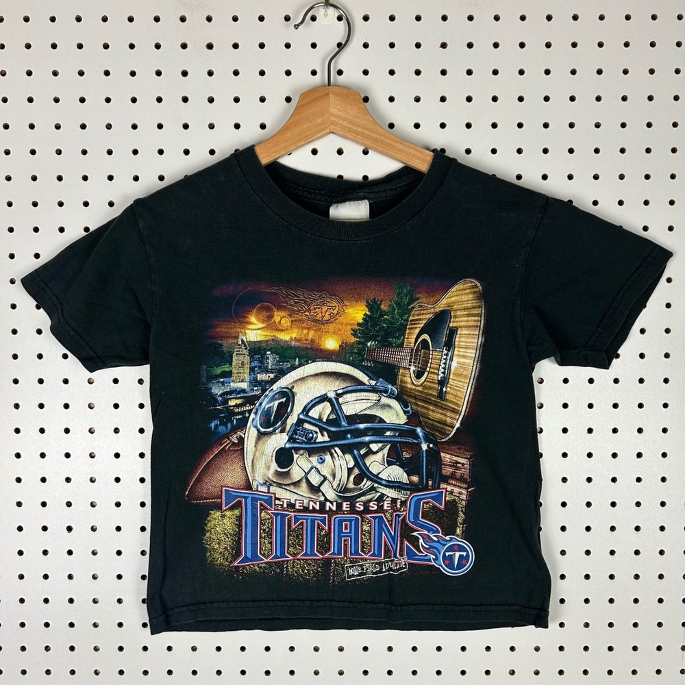 Tennessee Titans Youth 8 CSA T-Shirt Black NFL Football Nashville Graphic 90s